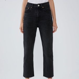 Zara straight leg cropped jeans